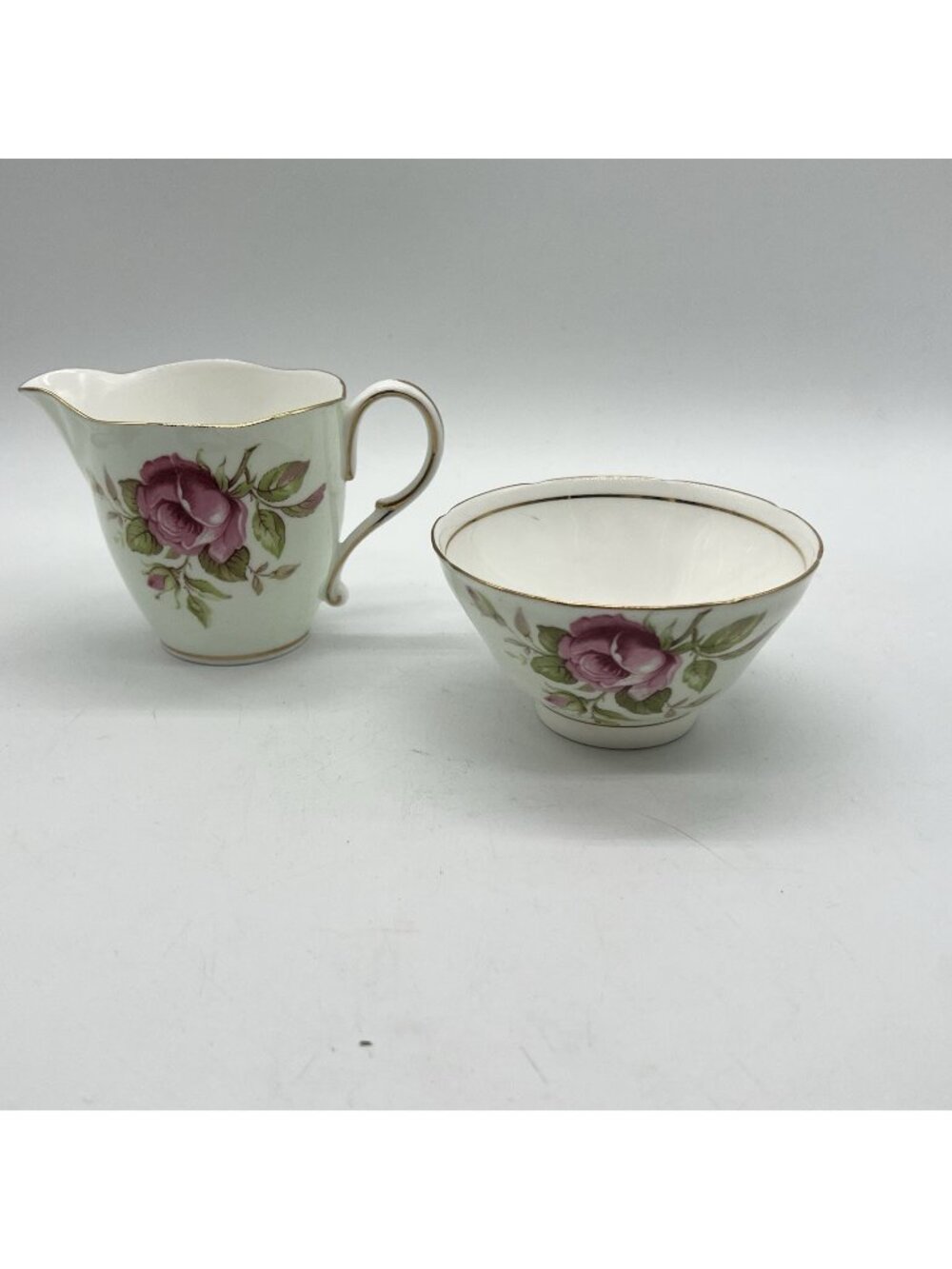 Paragon Fine Bone China Creamer and Sugar Bowl Pink Rose Pattern England